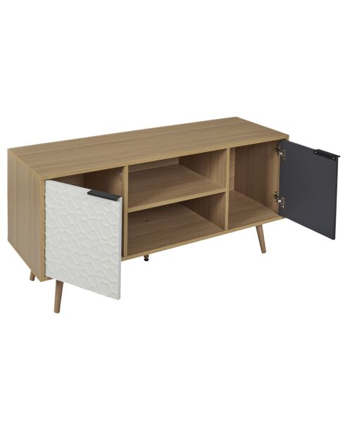 Meuble TV Sven blanc/gris anthracite - 39x120x56.30 cm