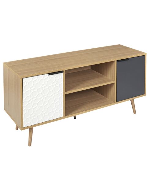 Meuble TV Sven blanc/gris anthracite - 39x120x56.30 cm