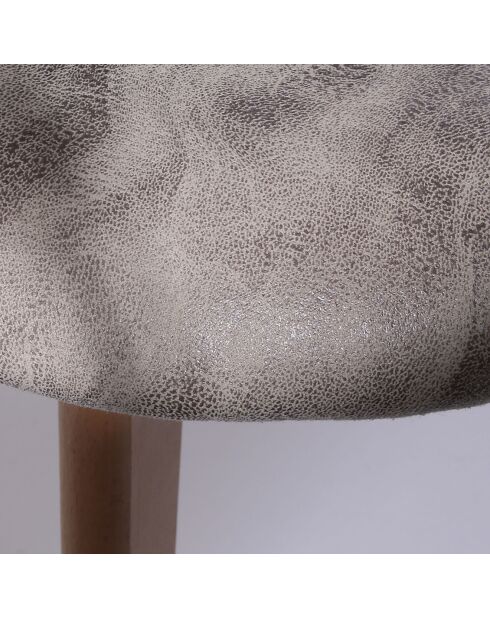 4 Chaises patchwork marron/gris - 46x55x85 cm