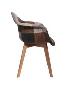 2 Fauteuils patchwork marron - 62x59x84 cm