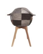 2 Fauteuils patchwork marron - 62x59x84 cm