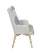 Fauteuil Helsinki patchwork bleu - 66x72x99.5 cm