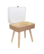 Table de Chevet Elin beige/blanc - 40x30x52.30 cm