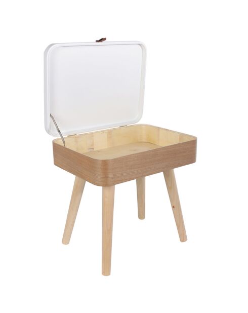 Table de Chevet Elin beige/blanc - 40x30x52.30 cm