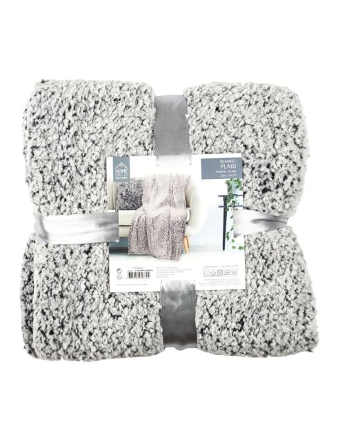 Plaid sherpa gris - 120x150 cm