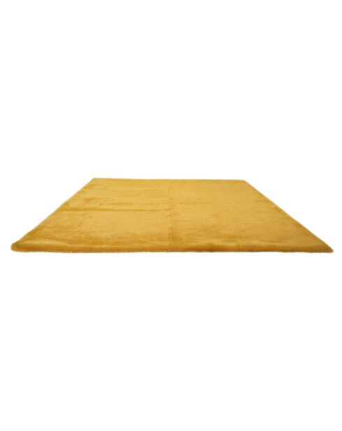Tapis imitation fourrure fin jaune - 170x120 cm