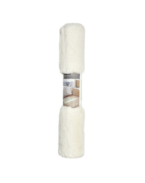 Tapis imitation fourrure fin beige - 110x60 cm