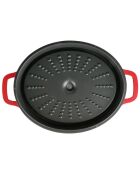 Cocotte en fonte d'aluminium induction rouge - 35x29x10.5 cm