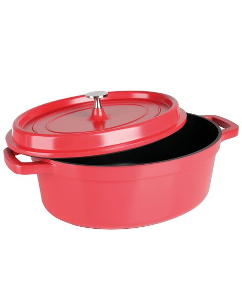 Cocotte en fonte d'aluminium induction rouge - 35x29x10.5 cm