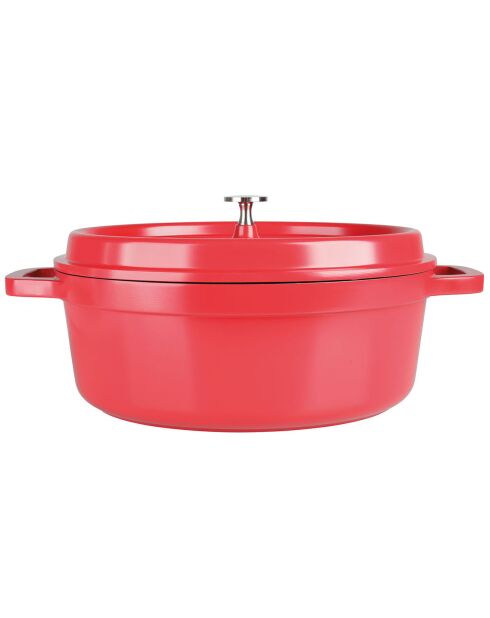 Cocotte en fonte d'aluminium induction rouge - 35x29x10.5 cm