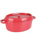 Cocotte en fonte d'aluminium induction rouge - 35x29x10.5 cm