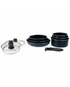 Batterie de cuisine induction Sitramovible Family bleue - 10 pièces