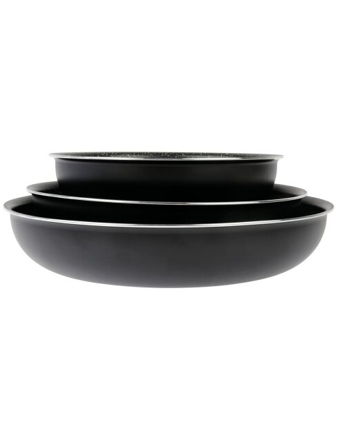 Batterie de cuisine induction noire - 10 pièces