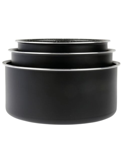 Batterie de cuisine induction noire - 10 pièces