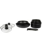 Batterie de cuisine induction noire - 10 pièces