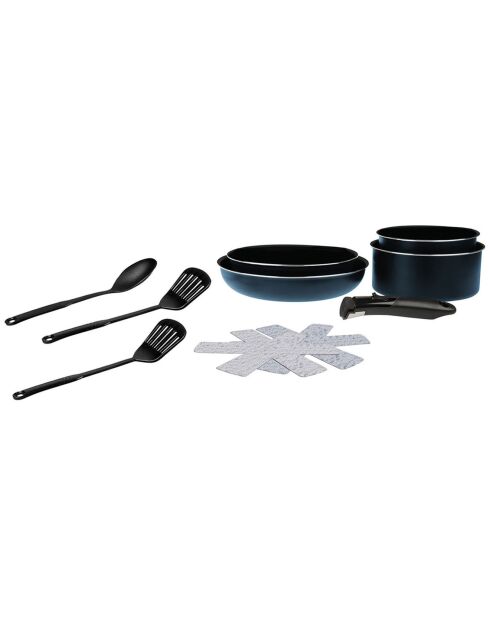 Family Blue, herausnehmbares Induktionskochgeschirr, 10 Stück