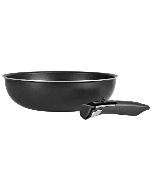 Wok Sitramovible Family induction noire - D.28 cm