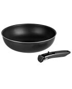 Wok Sitramovible Family induction noire - D.28 cm