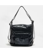 Sac porté épaule en Cuir Clara noir - 34x32x14 cm