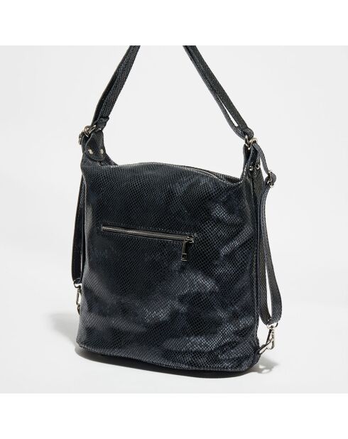 Sac porté épaule en Cuir Clara noir - 34x32x14 cm