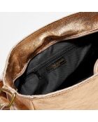 Ana Metallic roze metalen leren schoudertas - 21x29,5x8,5 cm