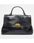 Sac à main en Cuir Tina noir - 25x38x14 cm