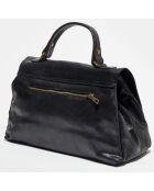 Sac à main en Cuir Tina noir - 25x38x14 cm