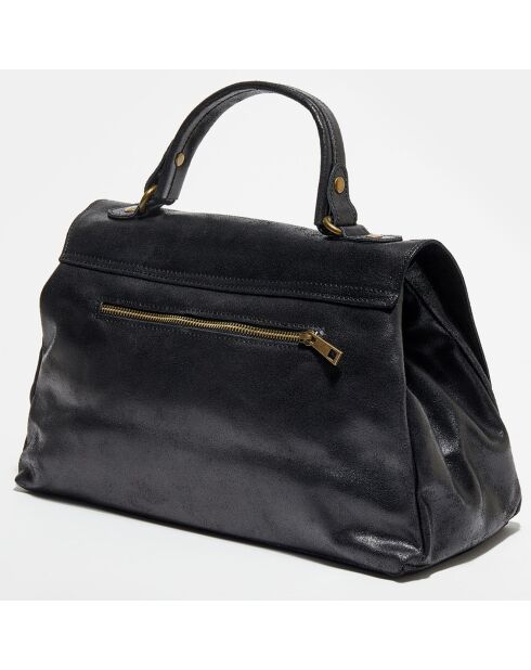 Sac à main en Cuir Tina noir - 25x38x14 cm