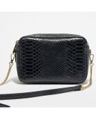 Cleo zwarte leren schoudertas - 13x19x8 cm