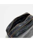 Cleo zwarte leren schoudertas - 13x19x8 cm