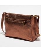Sac bandoulière en Cuir Ana Metallique bronze metallique - 21x29.5x8.5 cm