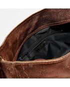 Sac bandoulière en Cuir Ana Metallique bronze metallique - 21x29.5x8.5 cm