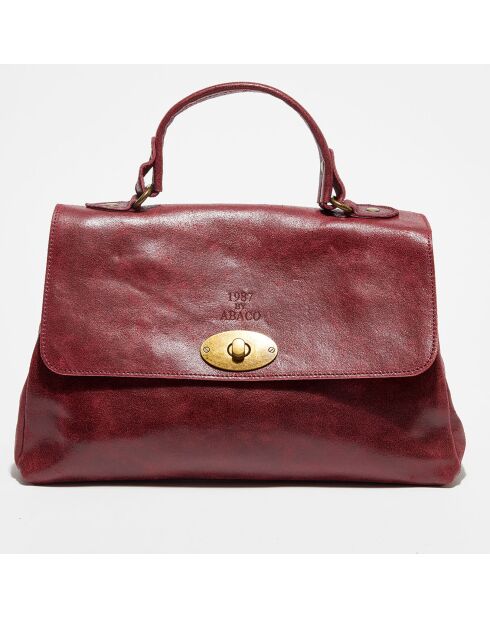 Sac à main en Cuir Tina bordeaux - 25x38x14 cm