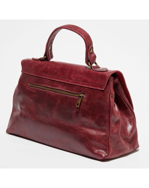 Sac à main en Cuir Tina bordeaux - 25x38x14 cm