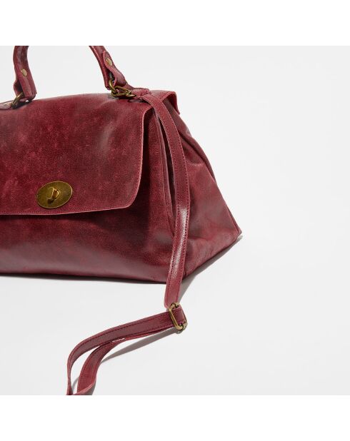 Sac à main en Cuir Tina bordeaux - 25x38x14 cm