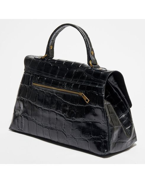 Sac à main en Cuir Lisa noir - 25x38x14 cm
