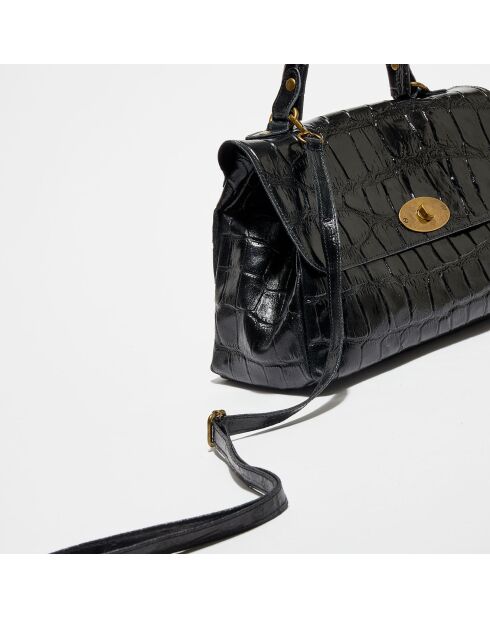 Sac à main en Cuir Lisa noir - 25x38x14 cm