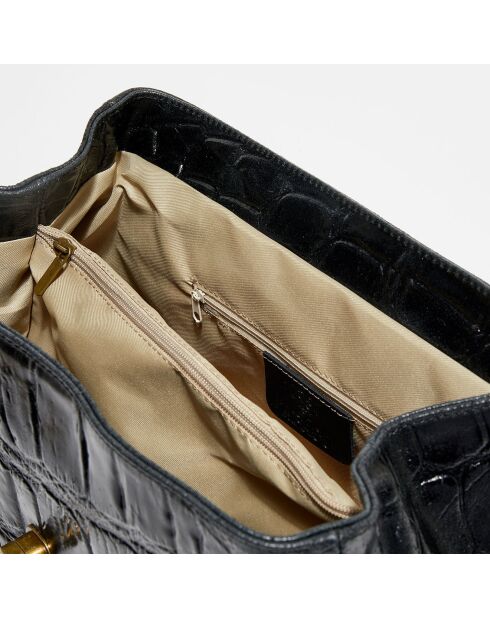 Sac à main en Cuir Lisa noir - 25x38x14 cm