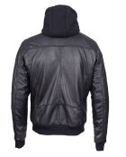 Veste à capuche en Cuir Briac noire