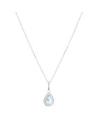 Pendentif Goutte Moi Diamant 0.14 ct & Topaze bleue 1.9 ct Or blanc