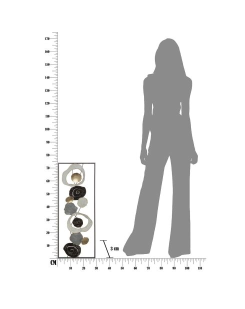Dixy Wanddekoration aus Metall, mehrfarbig, 74 x 28,5 cm