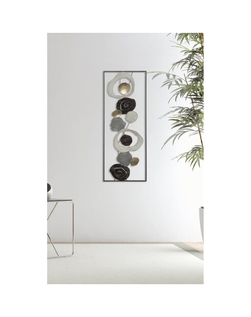 Décoration murale en métal Dixy multicolore - 74x28.5 cm