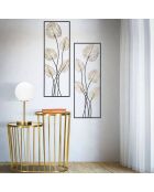 Décoration murale en métal Luxy B noir/doré - 90x31 cm