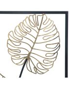 Décoration murale en métal Luxy B noir/doré - 90x31 cm