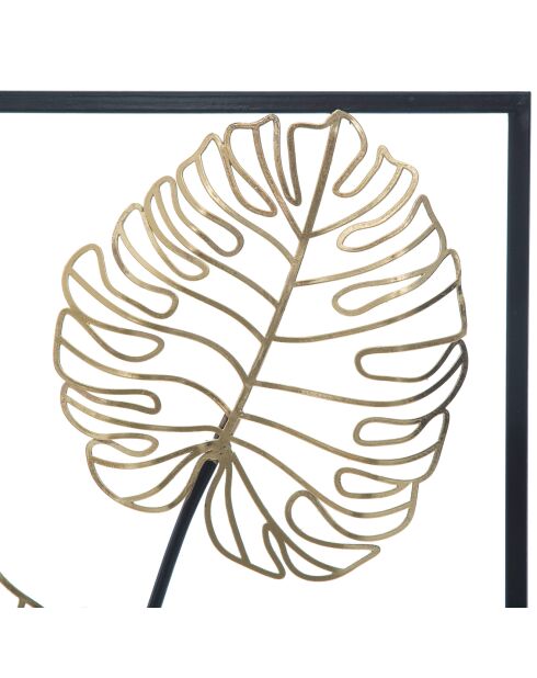 Decoración de pared de metal negro y dorado Luxy B, 90 x 31 cm