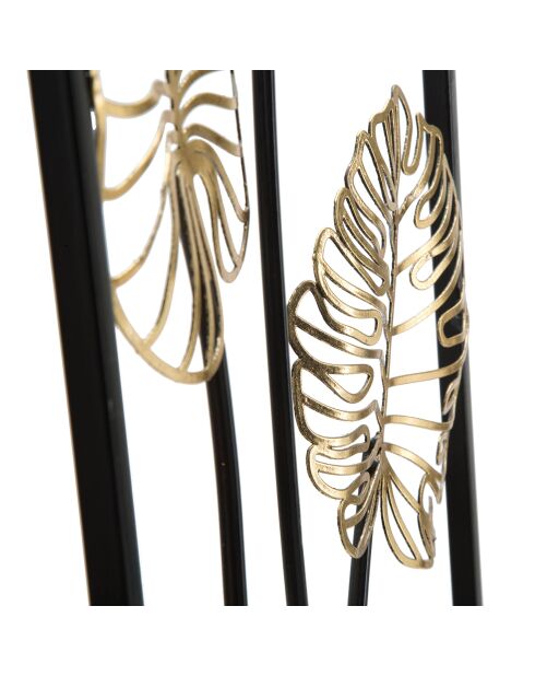 Decoración de pared de metal negro y dorado Luxy B, 90 x 31 cm