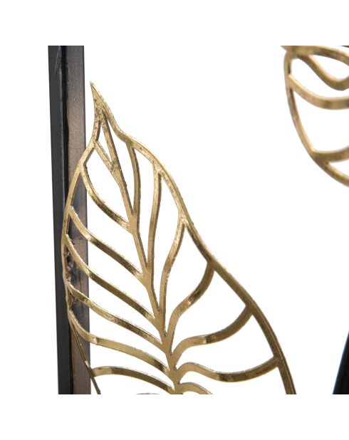 Decoración de pared de metal negro y dorado Luxy B, 90 x 31 cm