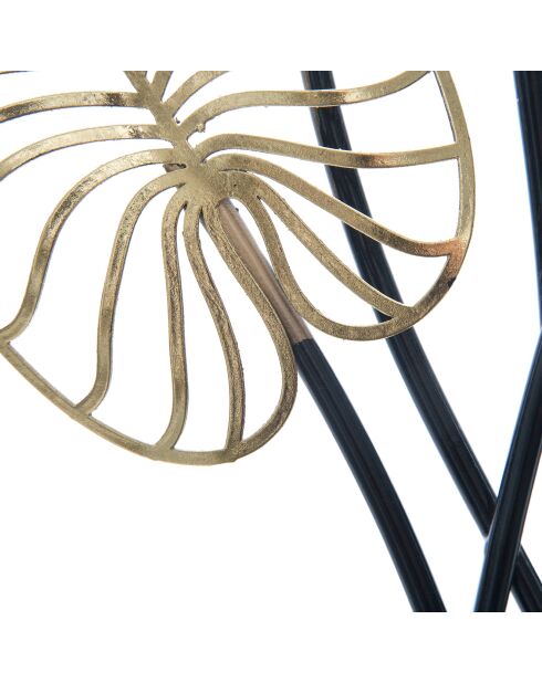 Luxy B wanddecoratie van zwart/goud metaal - 90x31 cm