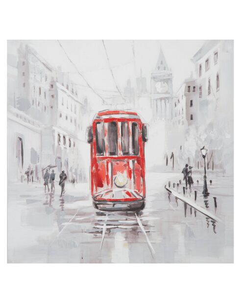 Tableau fait main Tram A multicolore - 80x80 cm