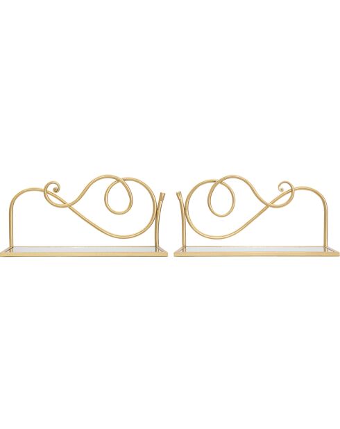 2 gouden nachtkastjes - 20,5x41,5x18 cm